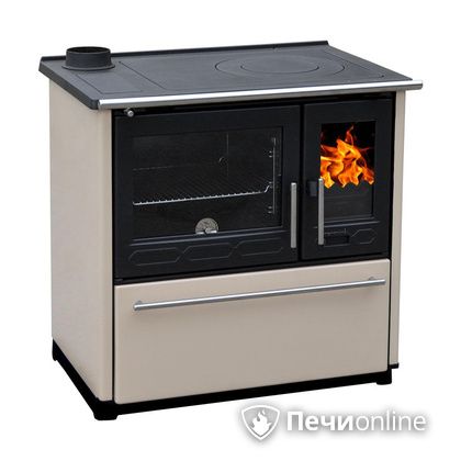 Отопительно-варочная печь Plamen 850 Glas крем труба слева в Калуге