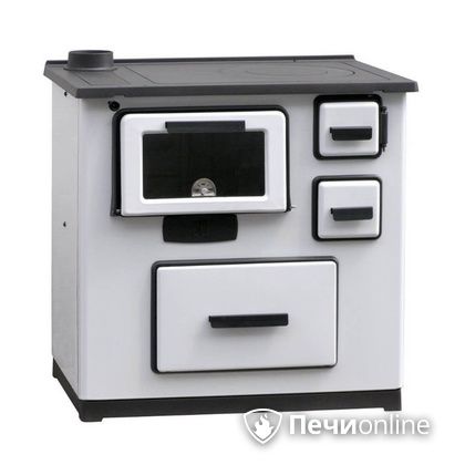 Отопительно-варочная печь Plamen Slavonac белая труба слева в Калуге