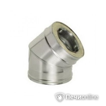 Дымоход Дымок Колено 45° с изоляцией 0,8 мм. OТFR45  120/200 в Калуге