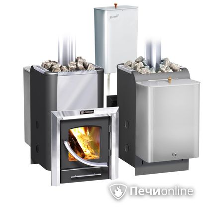 Дровяная банная печь Ермак Элит 20-ПС стекло нержавеющая сталь регулируемый тоннель в Калуге