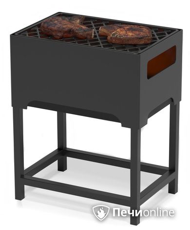 Мангал Везувий Турист №1 с чугунной решеткой "СТЕЙК" на подставке в Калуге
