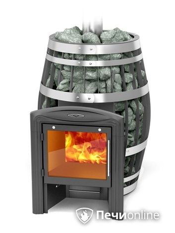 Дровяная банная печь TMF Саяны XXL 2015 Inox Витра с закрытой каменкой и теплообменником в Калуге