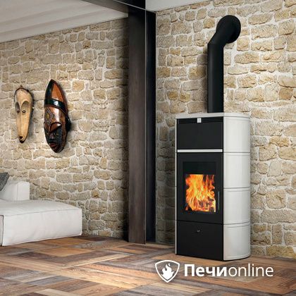 Печь-камин Edilkamin Flamma 24 kw V.A. Bianco Panna с Т/О в Калуге