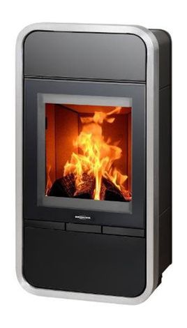 Печь-камин ABX Smart (Trim), черная, нержавеющая сталь в Калуге