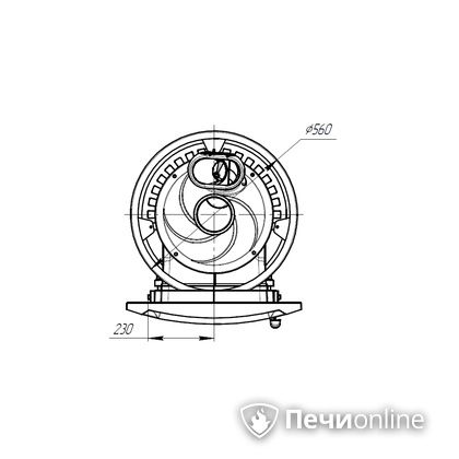 Дровяная печь-каменка Прометалл Атмосфера L короткий топливный канал сетка в Калуге
