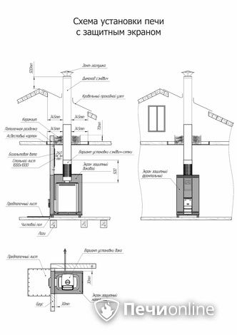 Дровяная банная печь Теплодар Кузбасс-20 ТК Панорама (2018) в Калуге