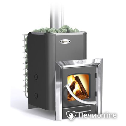 Дровяная банная печь Ермак 12ПС с панорамным стеклом в Калуге