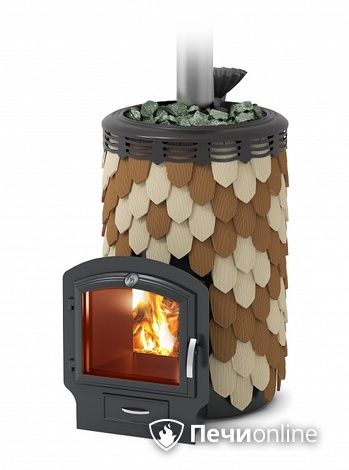 Дровяная банная печь TMF Альфа Панголина Лайт Inox ЧДБСЭ ЗК шамот- терракота в Калуге