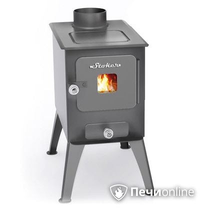 Печь-буржуйка Ермак садовая со стальной плитой со стеклом в Калуге