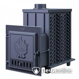 Дровяная банная печь Гефест ЗК-30 чугунная дверца закрытая каменка в Калуге