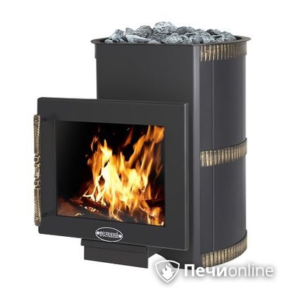 Дровяная банная печь Везувий Лава 16 Панорама в Калуге