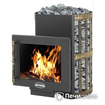 Дровяная банная печь Везувий Скиф Ковка 22 Панорама в Калуге