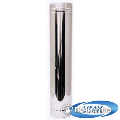 Дымоход УМК Труба D200 L=1,0 м 1.0мм. нержавейка в Калуге