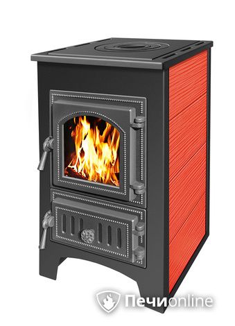 Печь-камин Везувий ПК-01 (270) с плитой 9 кВт красный в Калуге