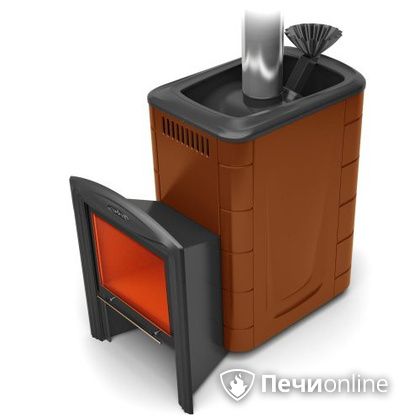 Дровяная банная печь TMF Гейзер 2014 Carbon Витра терракота в Калуге