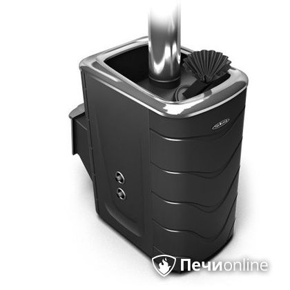 Дровяная банная печь TMF Гейзер 2014 Carbon с теплообменником дверь из нержавейки антрацит в Калуге