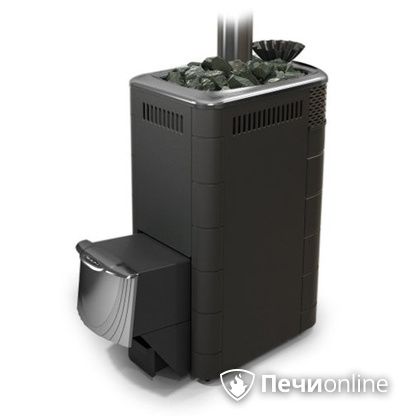 Дровяная банная печь TMF Гейзер XXL 2017 Inox дверь из нержавейки закрытая каменка антрацит в Калуге