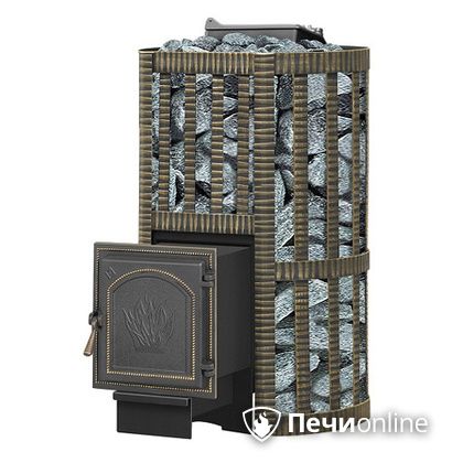Дровяная банная печь Везувий Ураган Ковка 22 (271) с закрытой каменкой чугун в Калуге