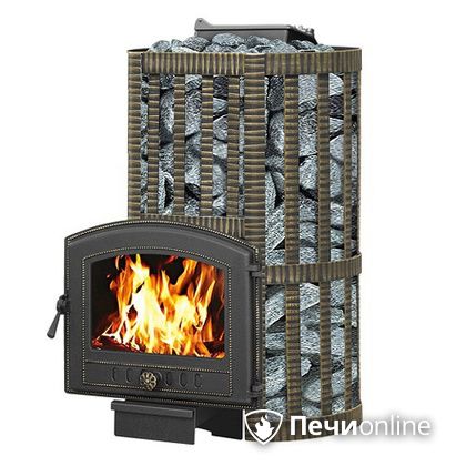 Дровяные печи-каменки Везувий Ураган Ковка 22 (224) с закрытой каменкой чугун в Калуге