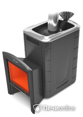 Дровяная банная печь TMF Гейзер Супер Inox Витра ЗК антрацит в Калуге